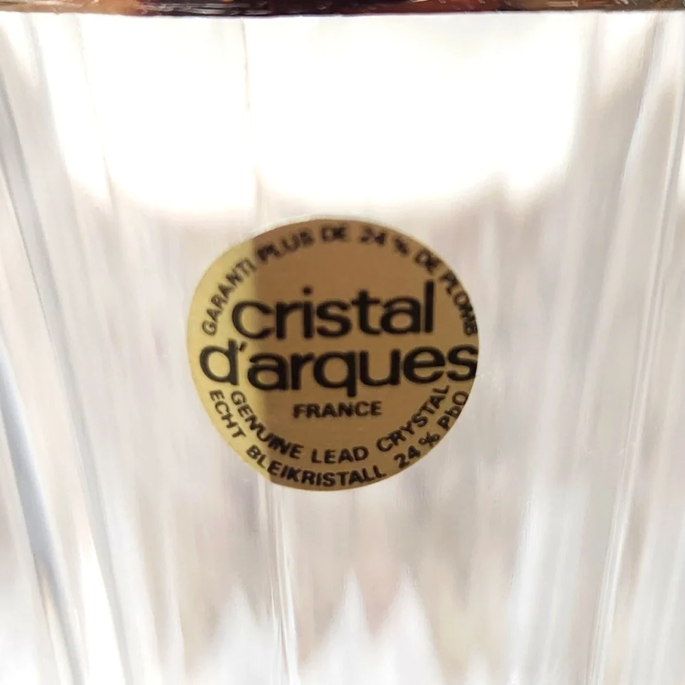 Cristal D'Arques Champagne Flutes with‎ Gold Rim set of 3